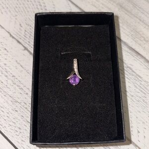 Sterling silver CSK 925 Marked Amethyst pendant